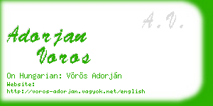 adorjan voros business card
