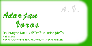 adorjan voros business card